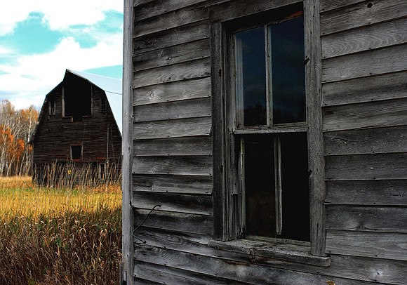 Abandoned Farmhouse and Barn